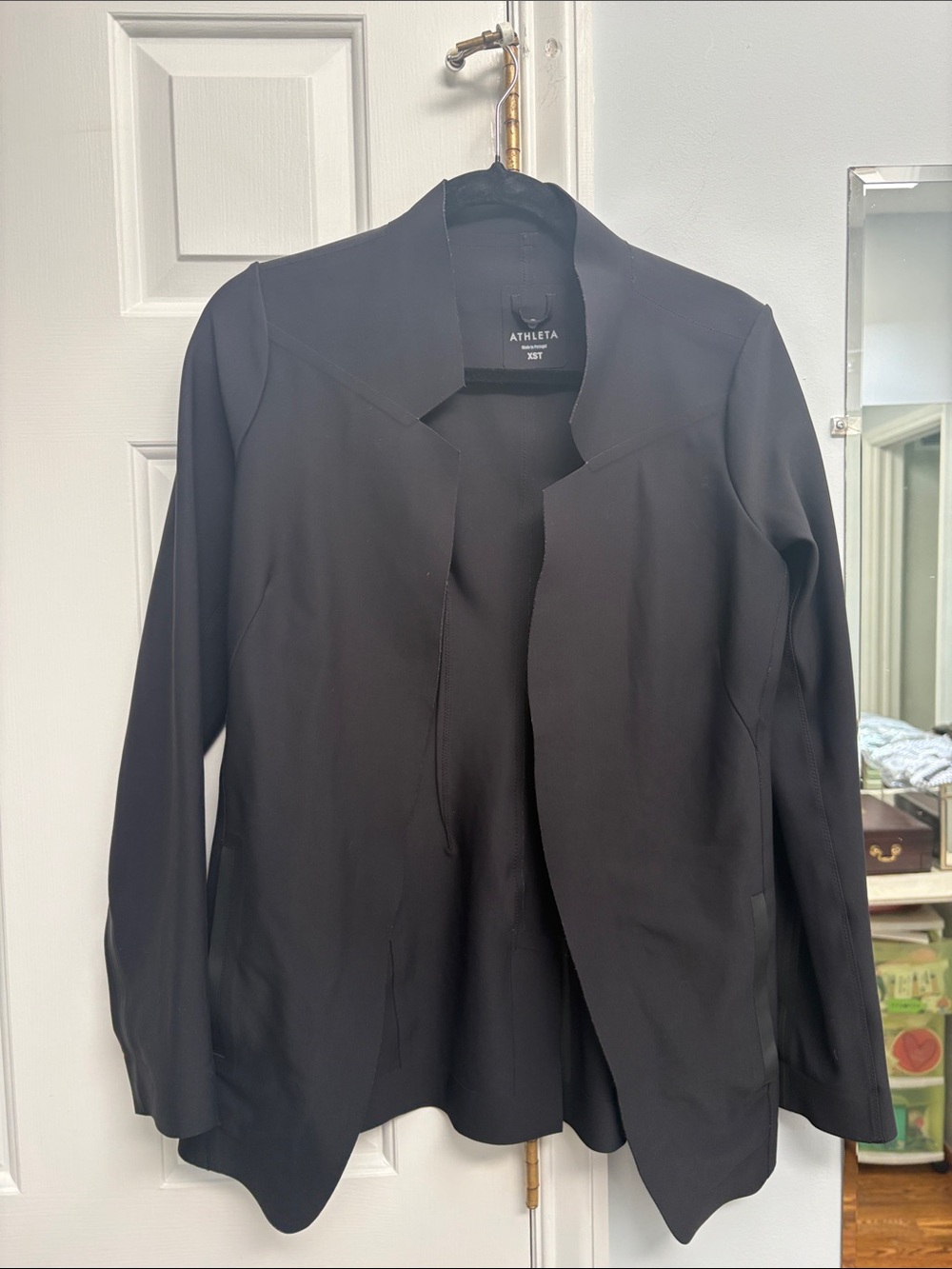Athleta Black Stellar Open Blazer Travel Minimal Size XS Wicking